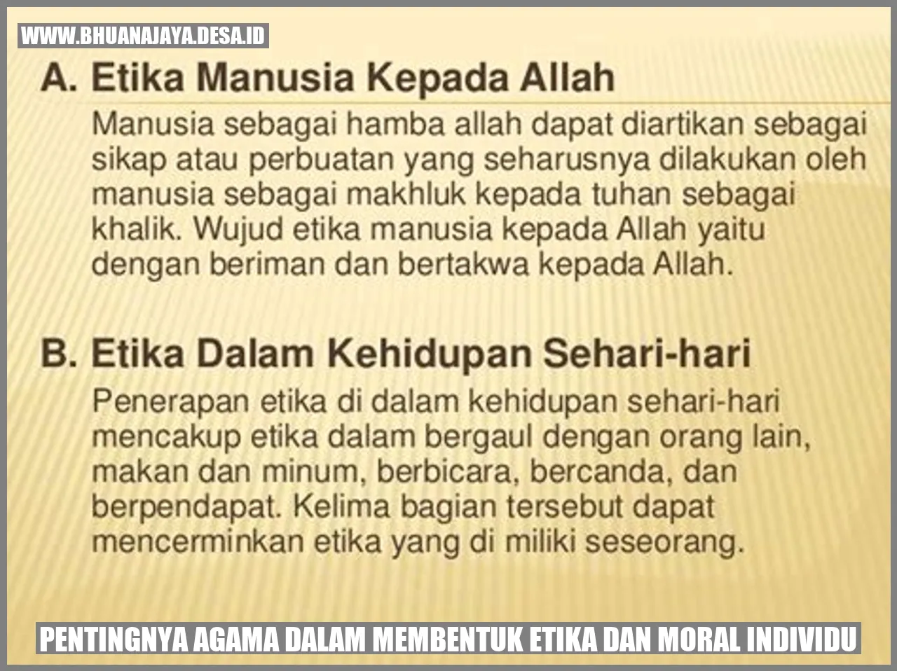 Pentingnya Agama dalam Membentuk Etika dan Moral Individu