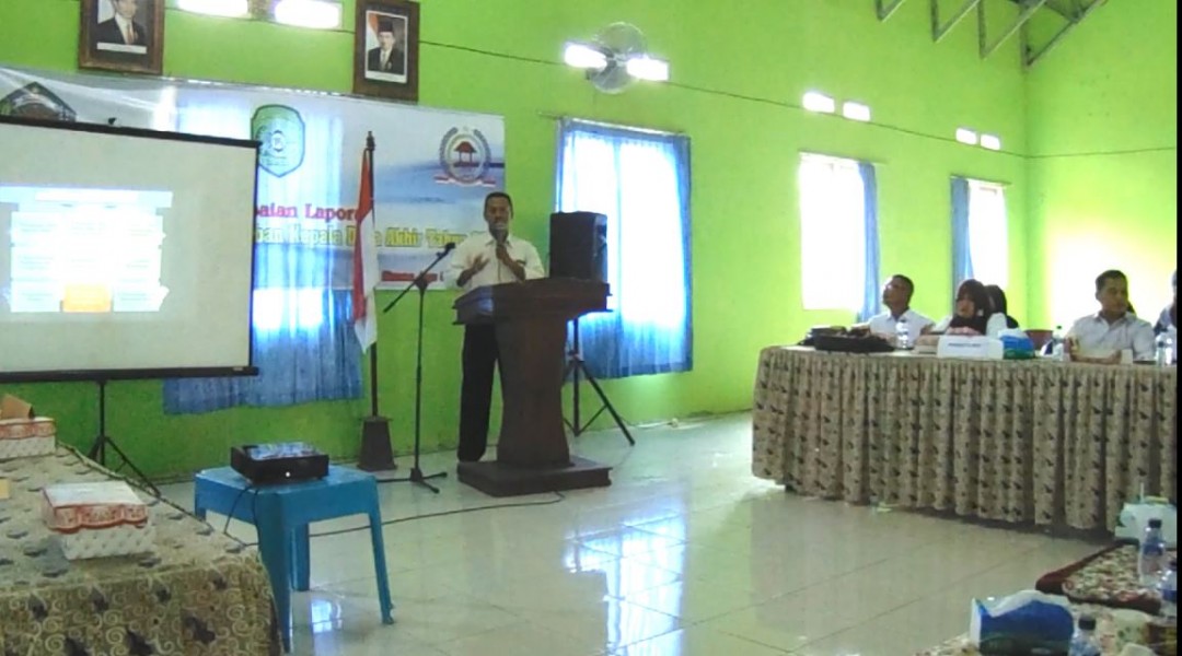 Sambutan Kepala Desa saat LKPJ Kepala Desa akhir Tahun