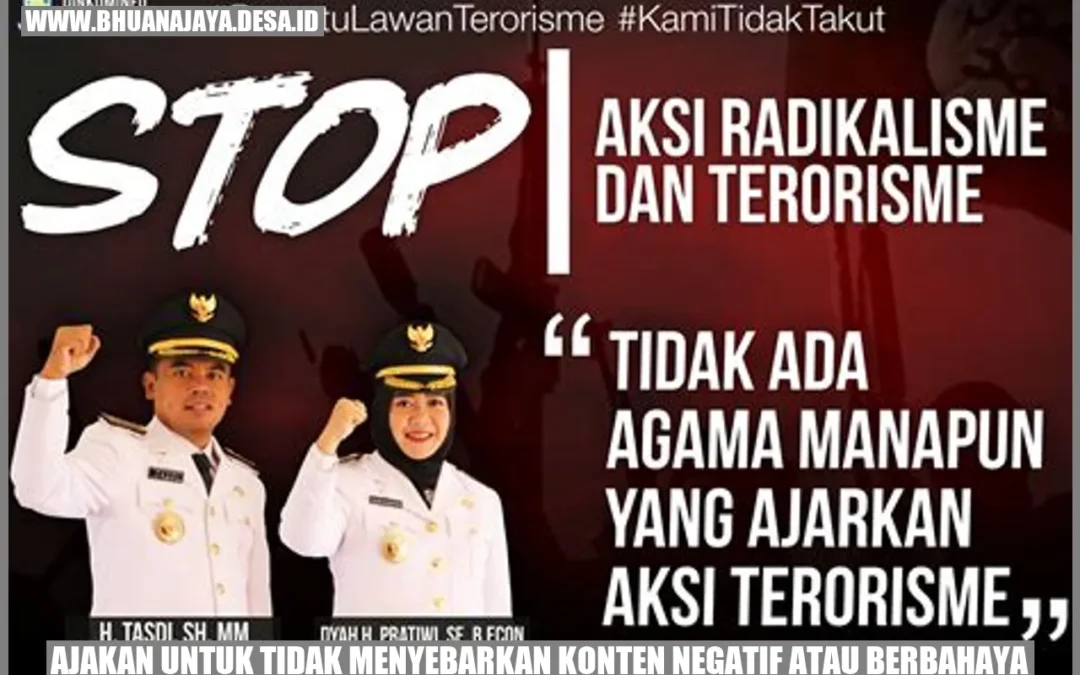 Ajakan untuk tidak menyebarkan konten negatif atau berbahaya