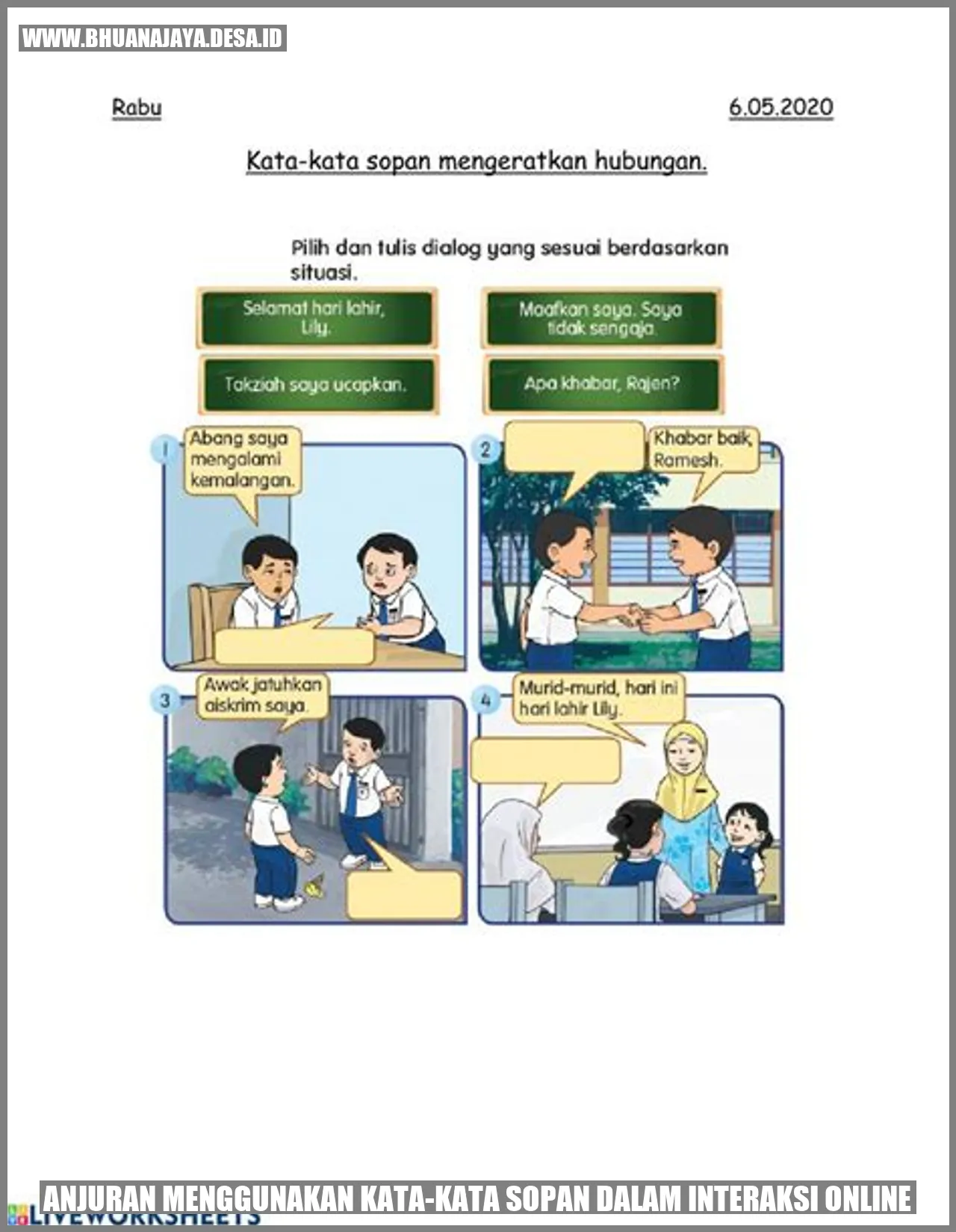 Anjuran Menggunakan Kata-kata Sopan dalam Interaksi Online