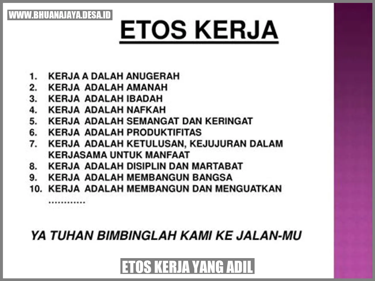 Etos kerja yang adil