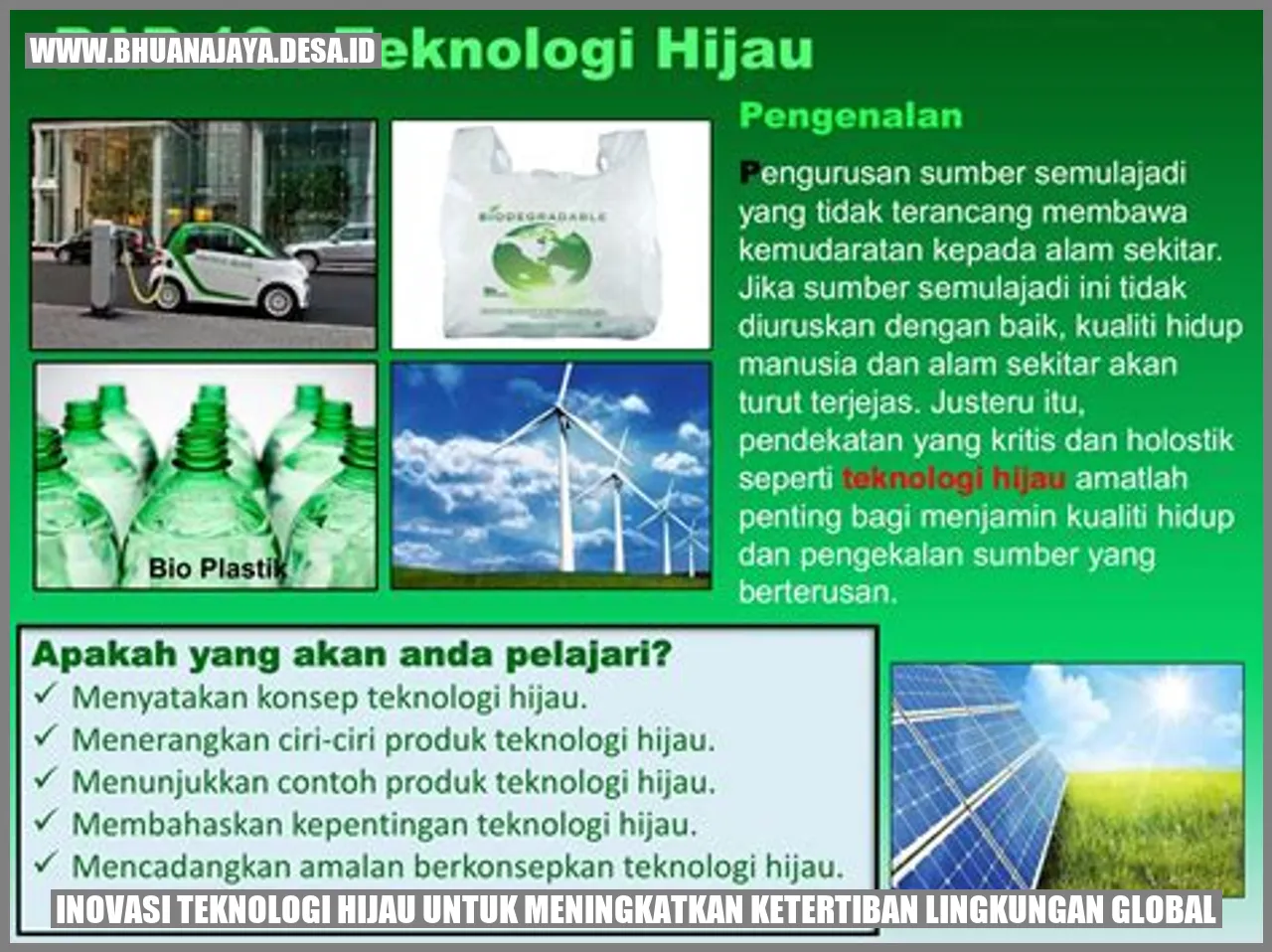 Inovasi Teknologi Hijau untuk Meningkatkan Ketertiban Lingkungan Global