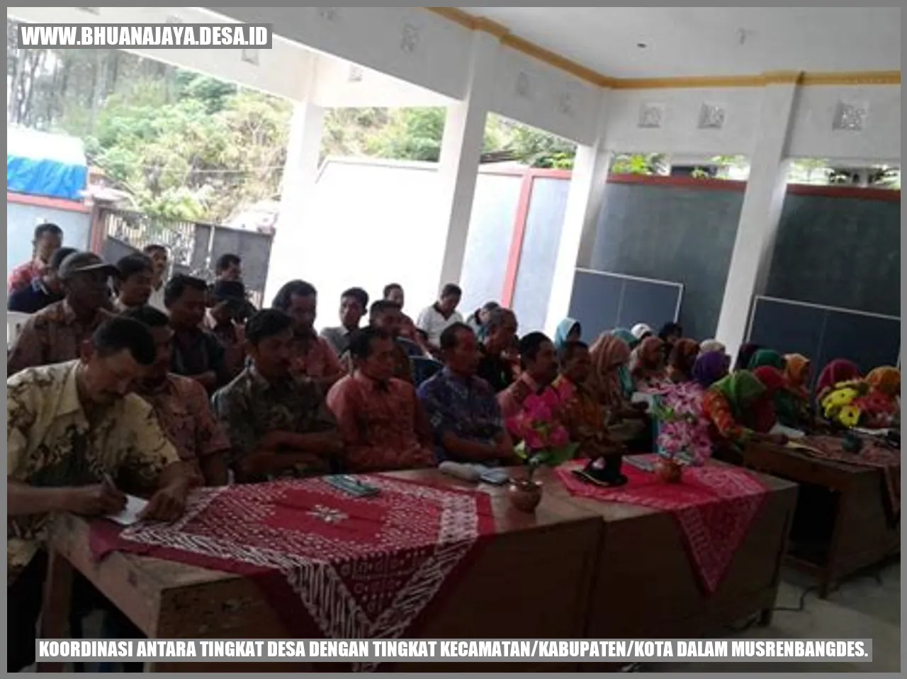 Koordinasi antara tingkat desa dengan tingkat kecamatan/kabupaten/kota dalam musrenbangdes.