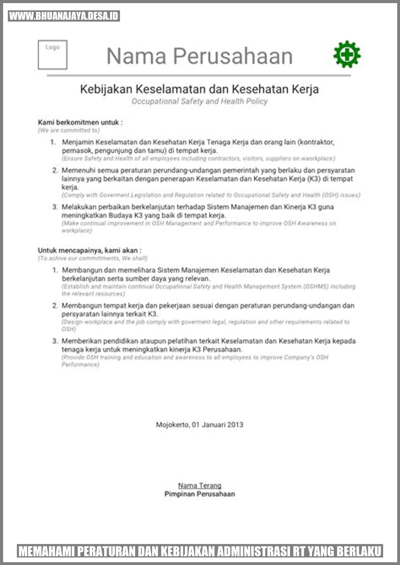 Peraturan dan Kebijakan Administrasi RT