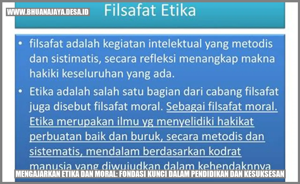 Mengajarkan Etika dan Moral: Fondasi Kunci dalam Pendidikan dan Kesuksesan