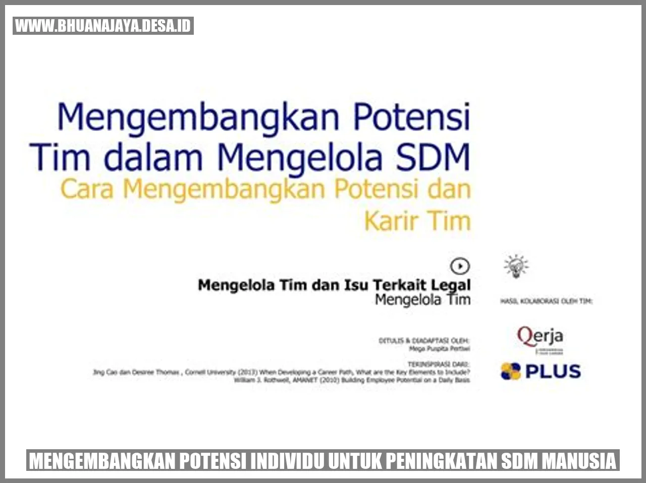 Mengembangkan Potensi Individu untuk Peningkatan SDM Manusia