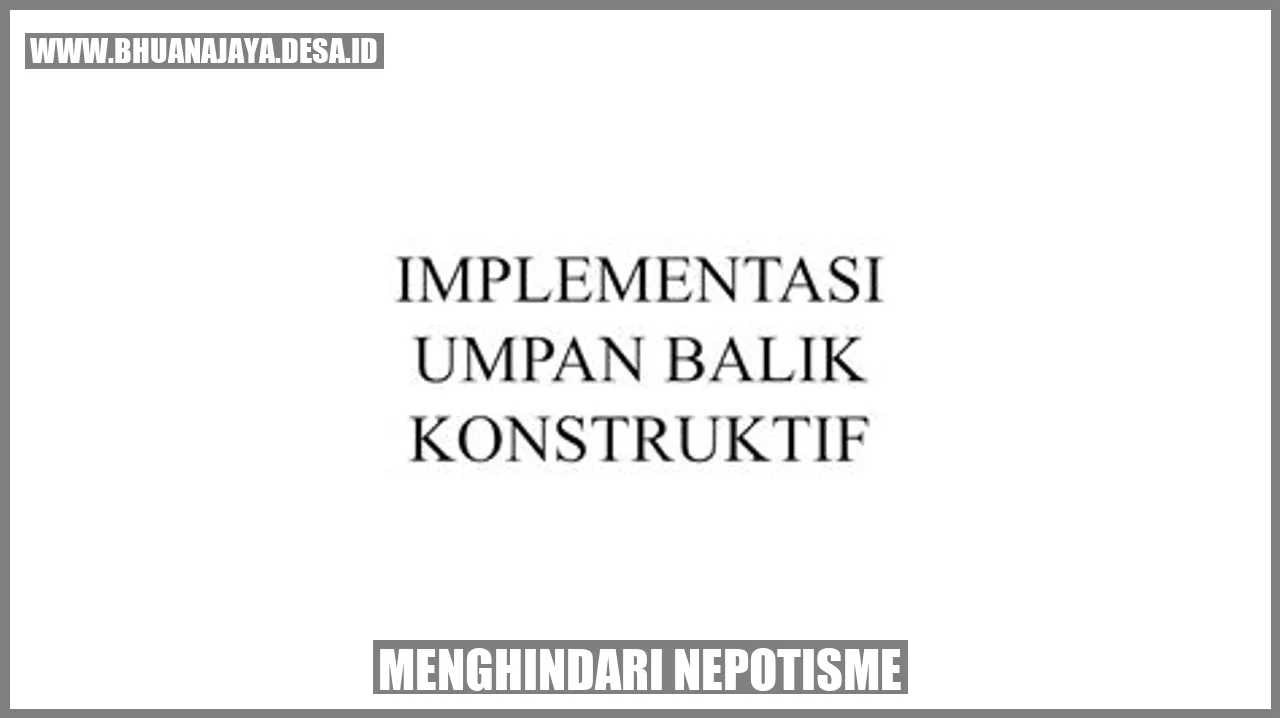 Menghindari nepotisme