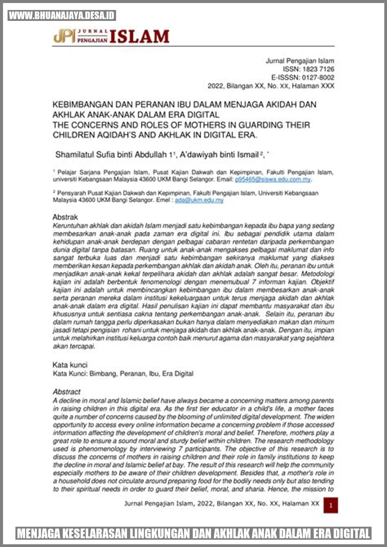 Menjaga Keselarasan Lingkungan dan Akhlak Anak dalam Era Digital