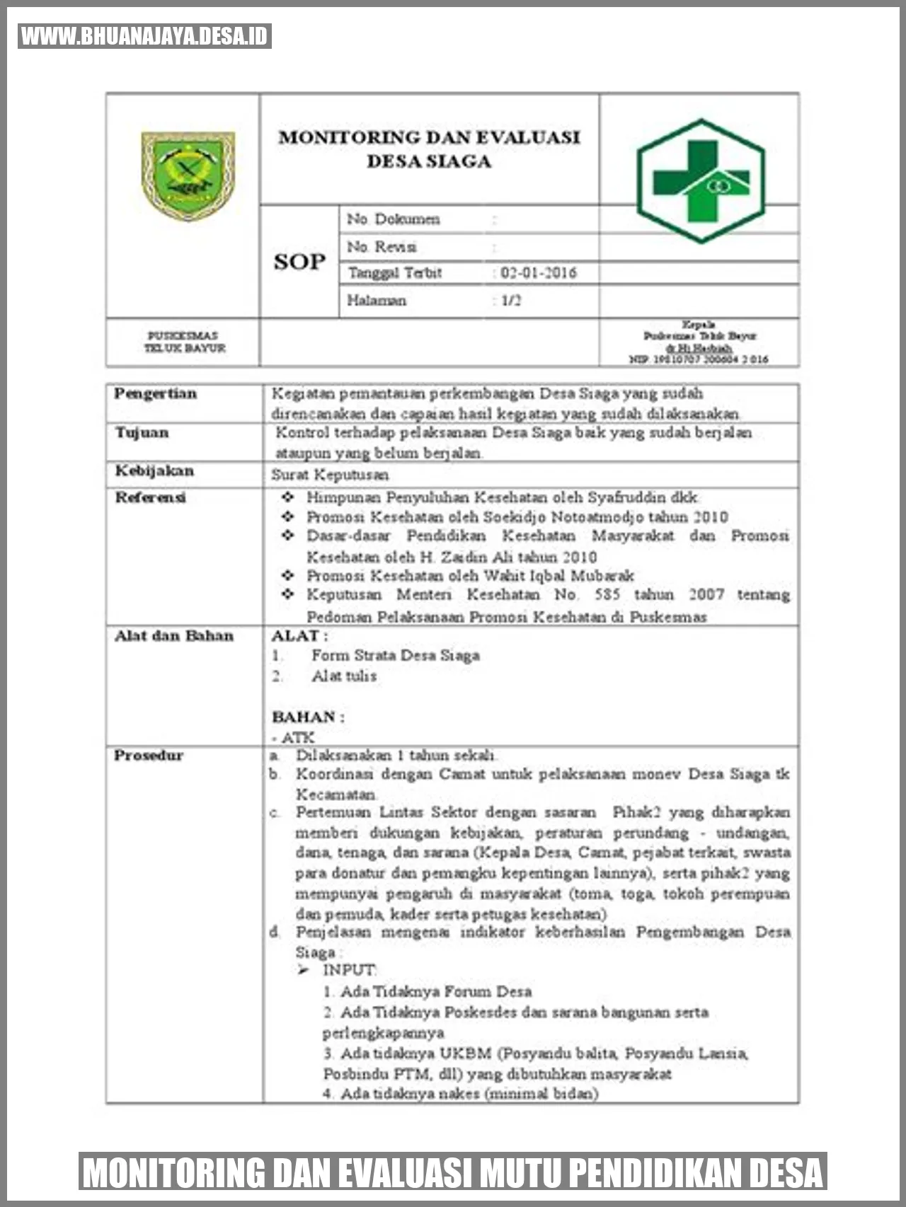 Gambar Monitoring dan Evaluasi Mutu Pendidikan Desa