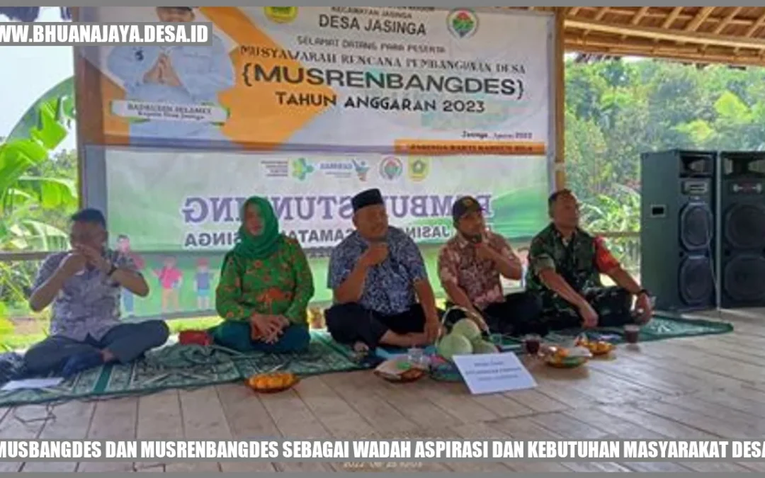 Musbangdes dan musrenbangdes sebagai wadah aspirasi dan kebutuhan masyarakat desa