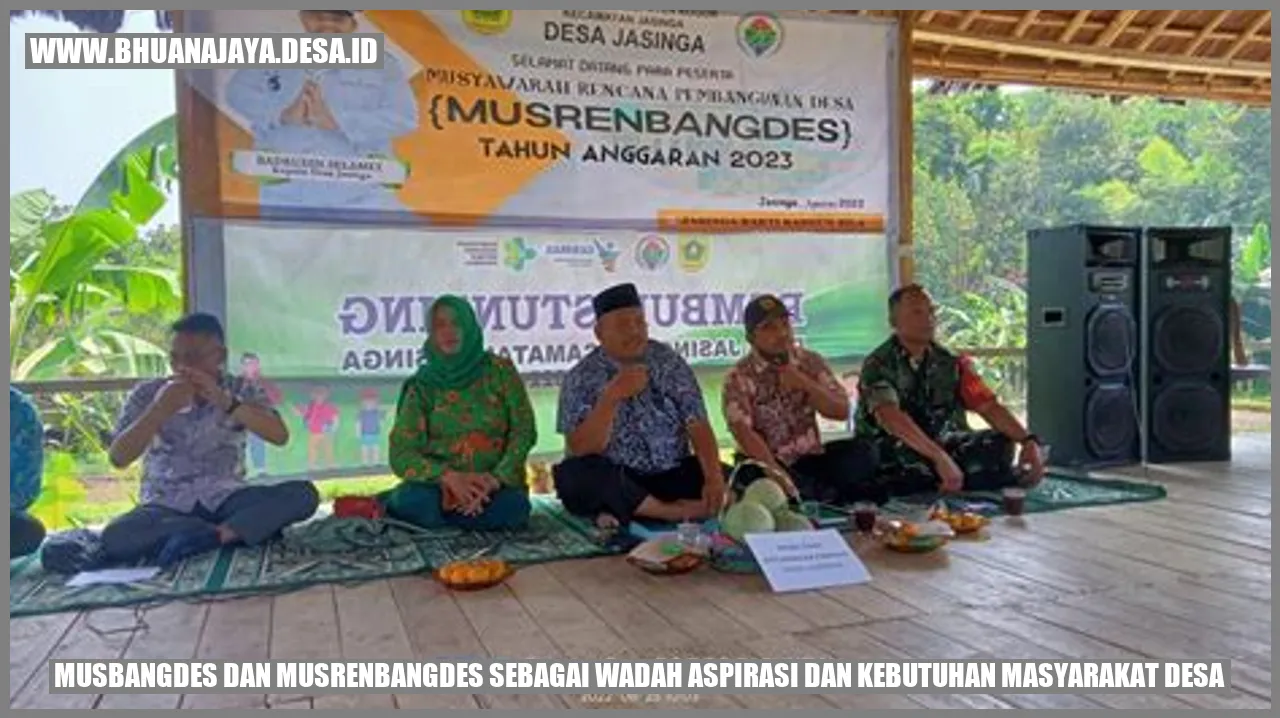 Musbangdes dan musrenbangdes sebagai wadah aspirasi dan kebutuhan masyarakat desa