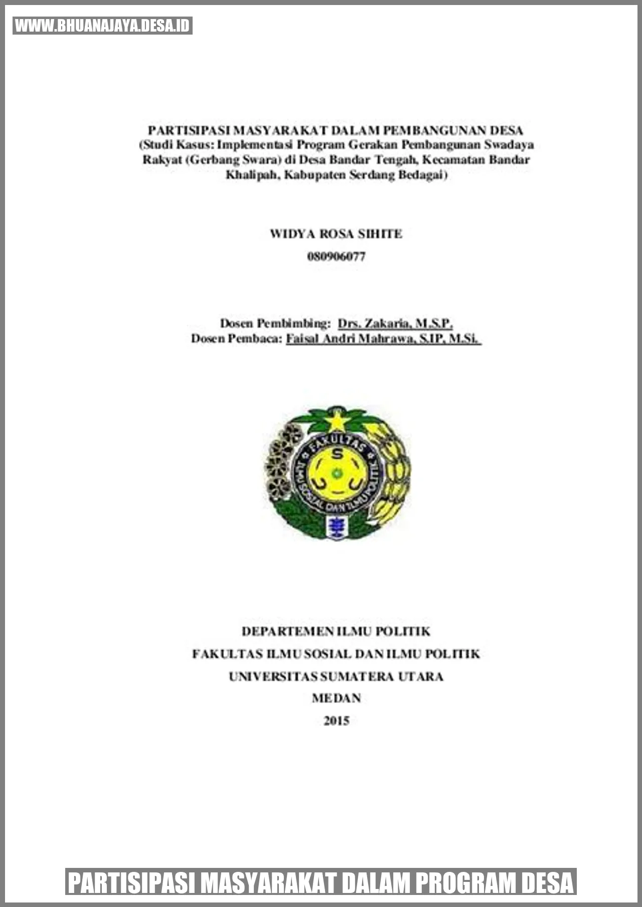 Partisipasi masyarakat dalam program desa