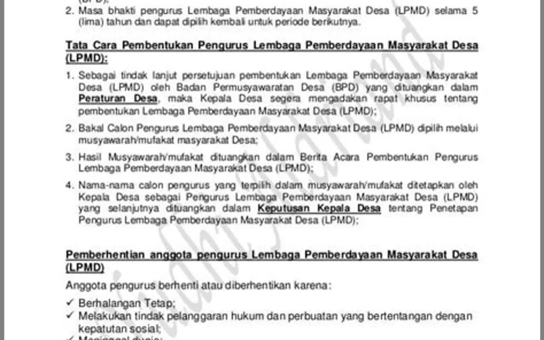 Pelibatan Masyarakat dalam Kegiatan LPMD