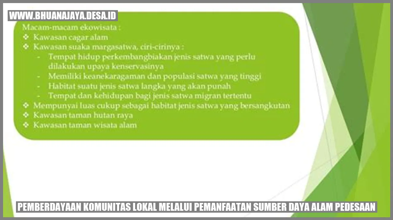 Gambar Pemberdayaan Komunitas Lokal melalui Pemanfaatan Sumber Daya Alam Pedesaan