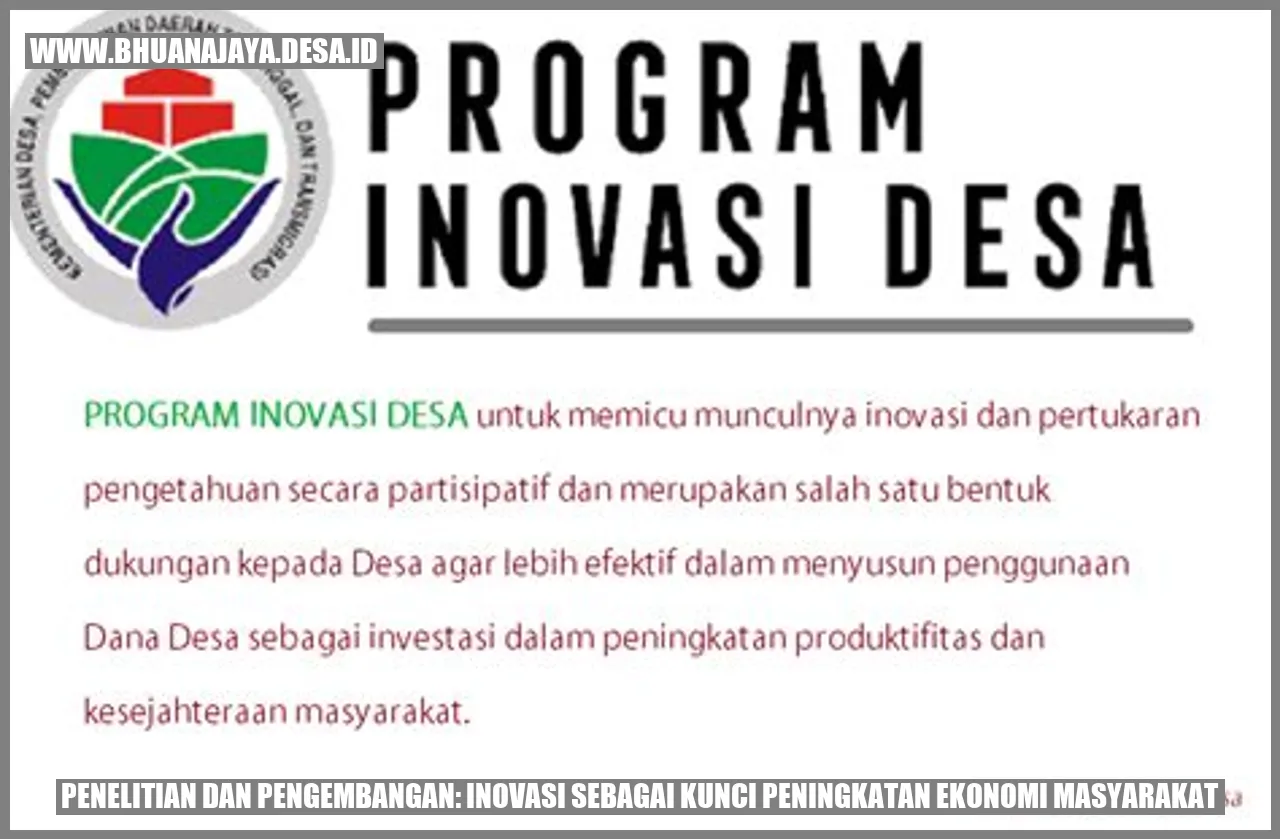 Penelitian dan Pengembangan: Inovasi sebagai Kunci Peningkatan Ekonomi Masyarakat