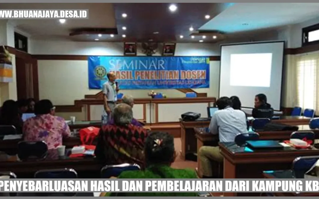 Penyebarluasan Hasil dan Pembelajaran dari Kampung KB