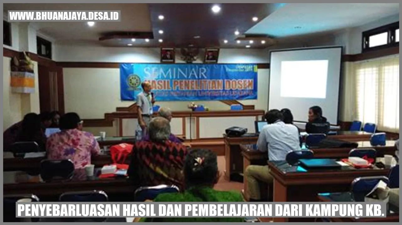 Penyebarluasan hasil dan pembelajaran dari Kampung KB.