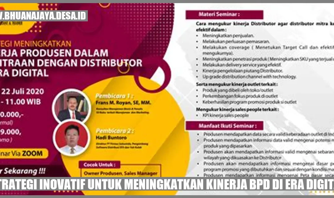 Strategi Inovatif untuk Meningkatkan Kinerja BPD di Era Digital