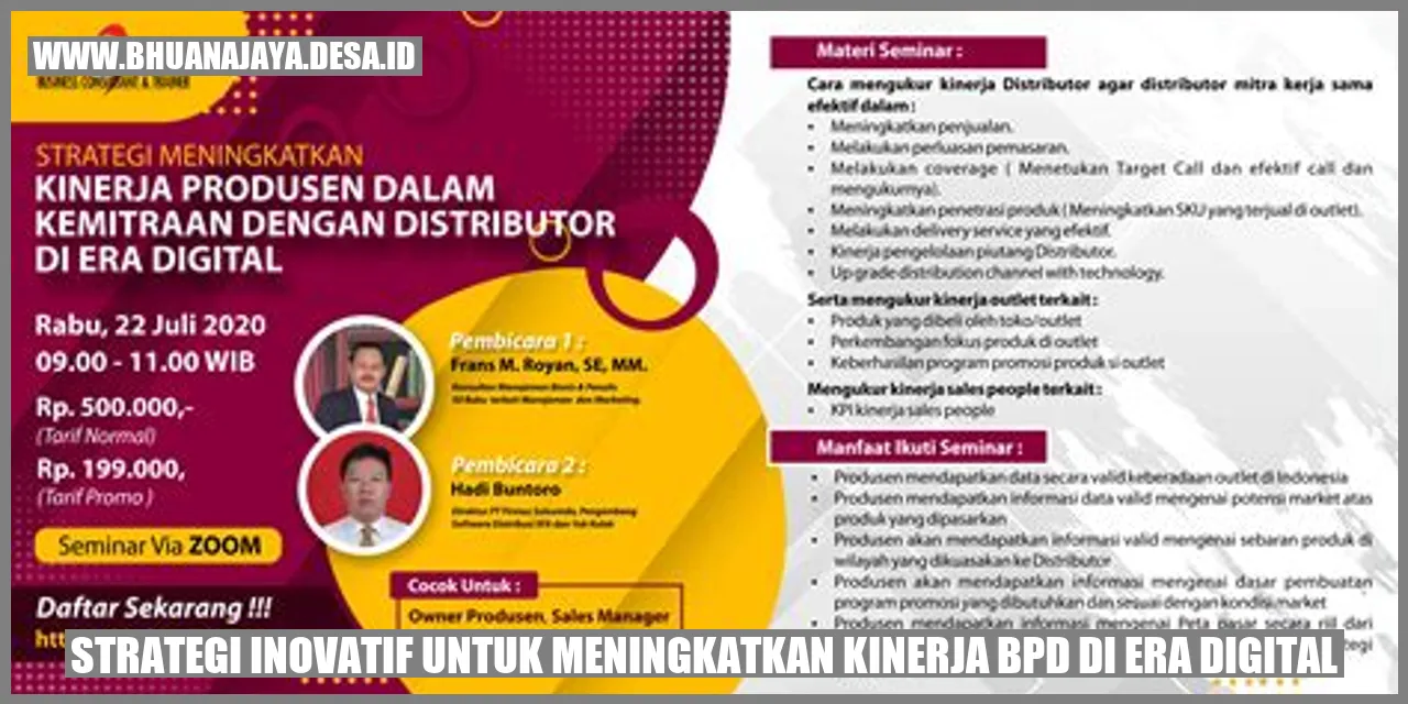 Strategi Inovatif untuk Meningkatkan Kinerja BPD di Era Digital