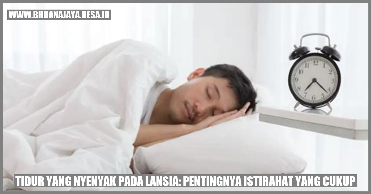 Tidur yang Nyenyak pada Lansia: Pentingnya Istirahat yang Cukup